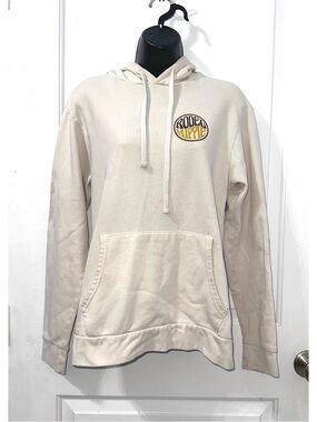 Rodeo Hippie “Rope, Ride, Peace, Love” hoodie in a natural cream color, size S